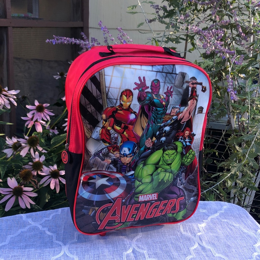MARVEL Avengers toddler child’s rolling suitcase overnight travel bag